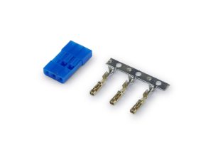 Servostecker blau Graupner / JR vergoldet / 10 Stk.